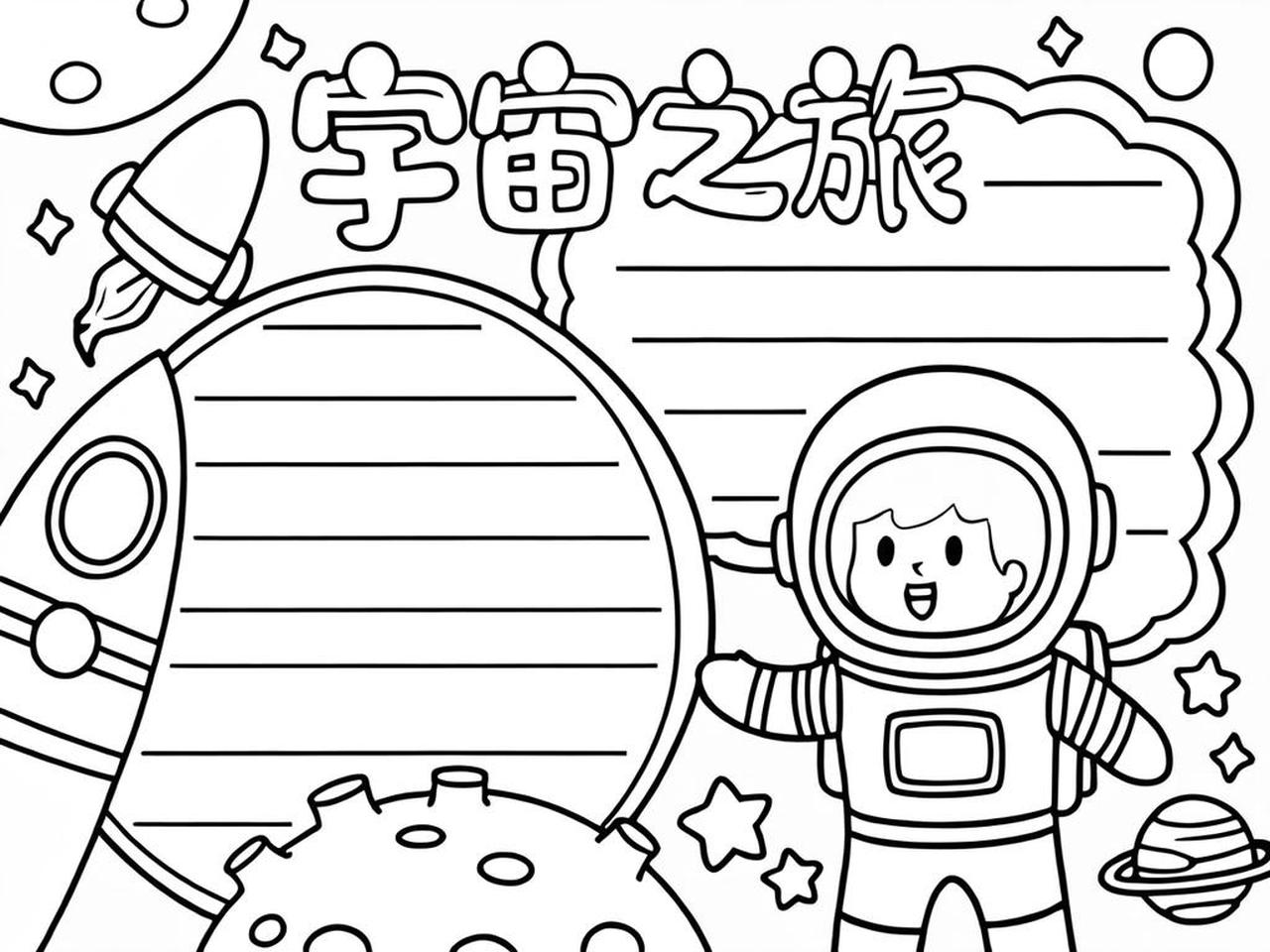 天文科普手抄报简笔画,科普小报手抄报简单又漂亮可打印 天文科普手抄报简笔画,科普小报手抄报简单又漂亮可打印
