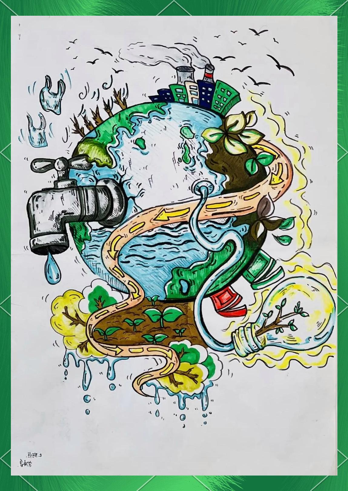 地球科学幻想画6年级,科学幻想画3一6年级4k