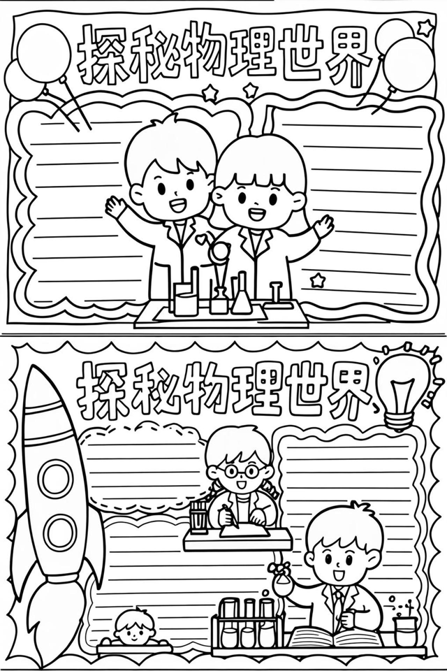 眼中的物理世界画画,我心中的科学世界绘画作品
