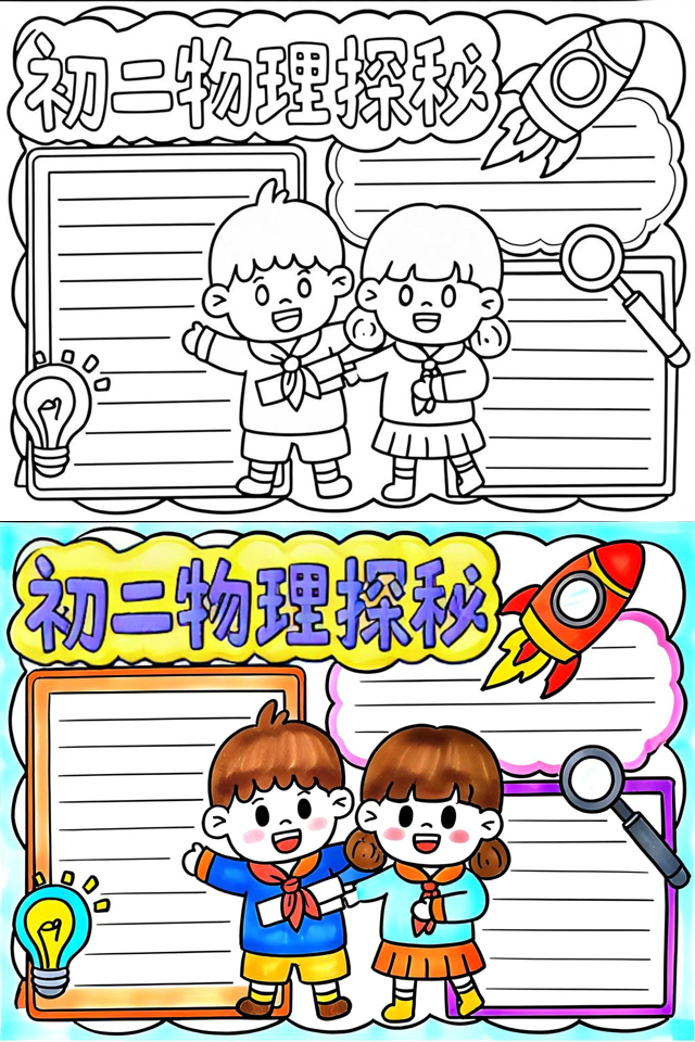 走进物理新世界手抄报,关于物理的手抄报版面设计图