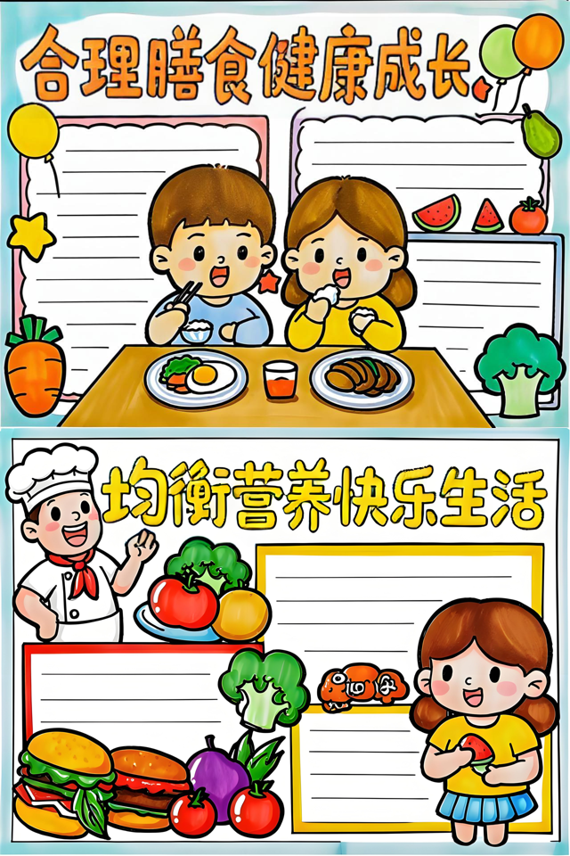 健康生活漫画手册,健康的生活方式手抄报A3纸难