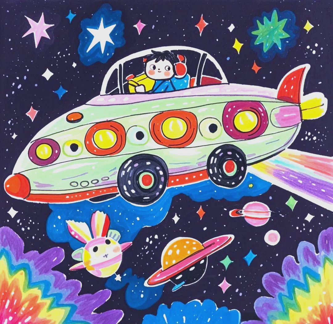 关于天文科普绘画作品,航天绘画作品图片大全一等奖高清