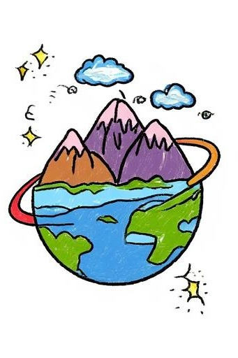 我爱地球科学幻想画,我爱地球的板报怎么画