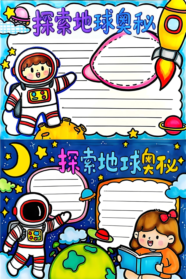 简单地球科学手抄报,科学地球手抄报简单的都不需要画