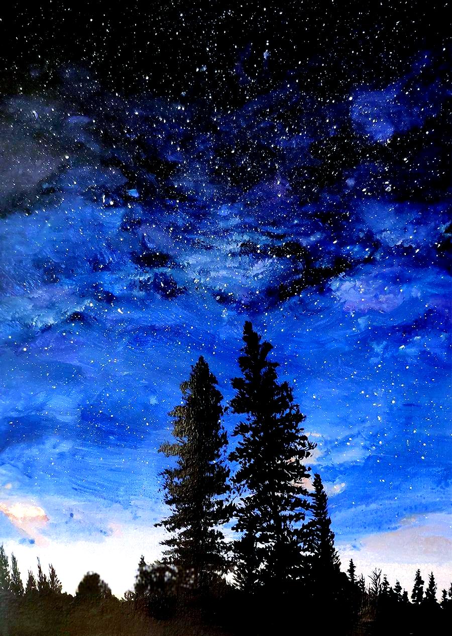 天文科普绘画星空,关于星空的绘画图片 天文科普绘画星空,关于星空的绘画图片