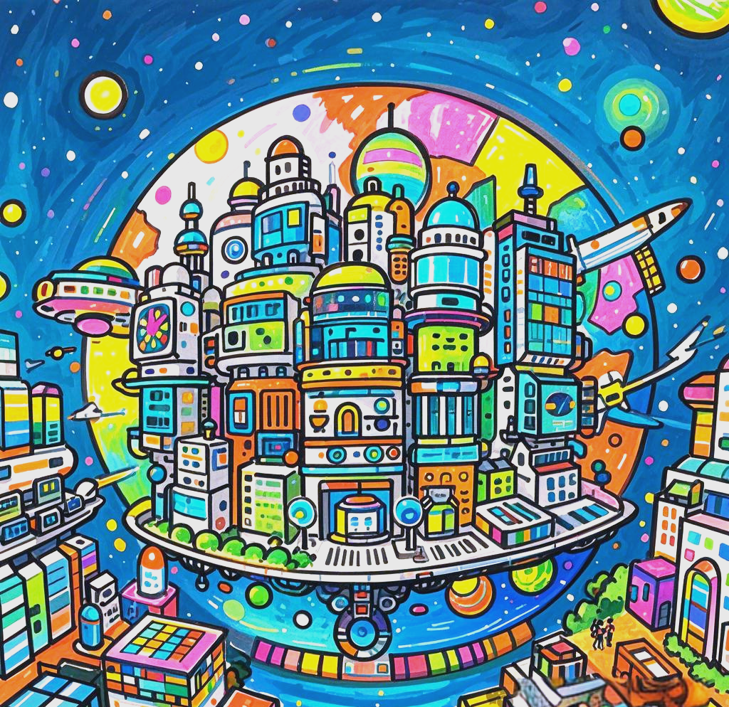 神秘地球科学作品图片,地球科学航天有关的小学生画