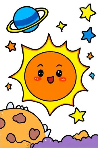 天文科普动画片简笔画,科学地球科普海报简笔画图片