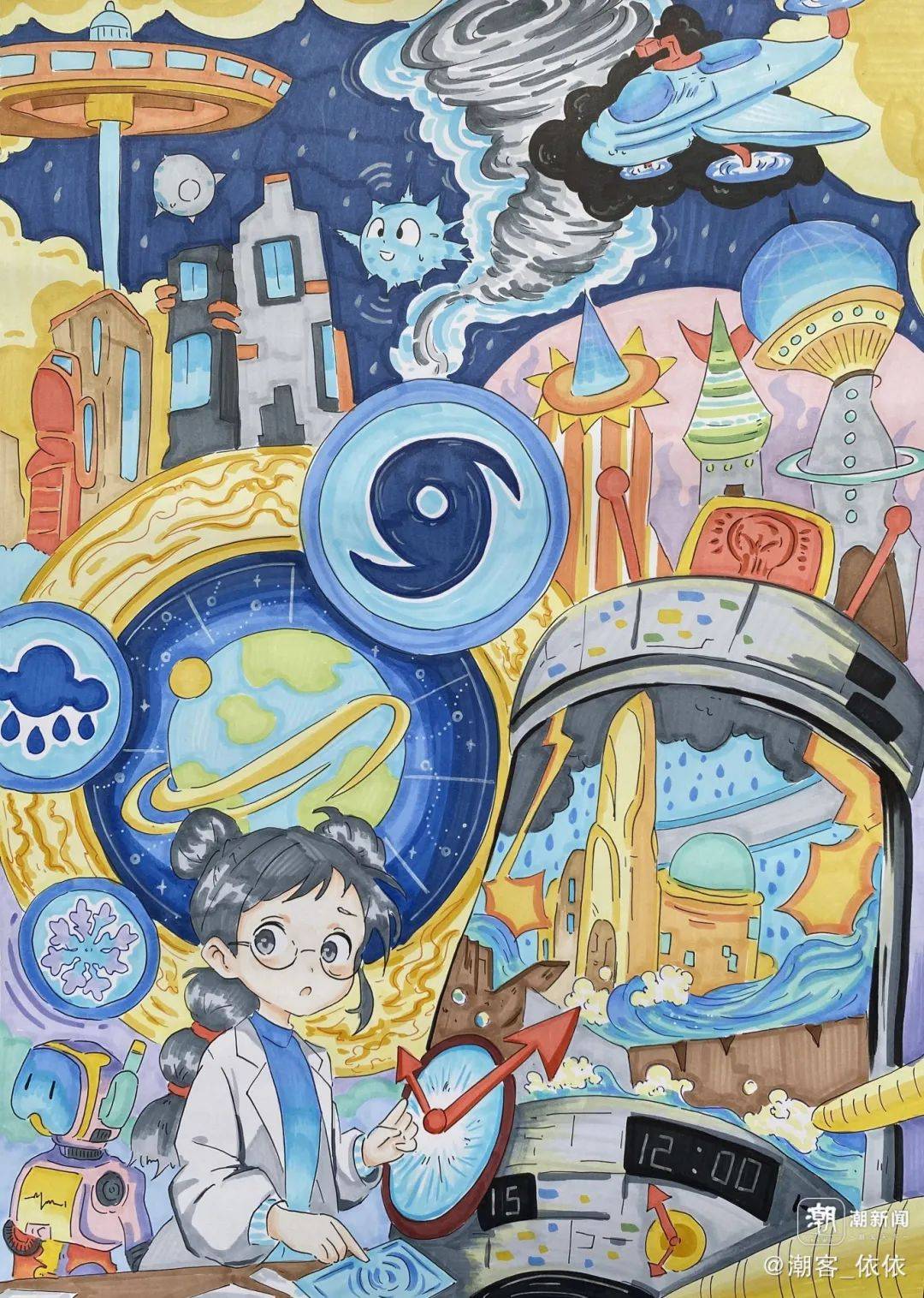 夸张天文科普画图片,科普航天知识舰船绘画图片