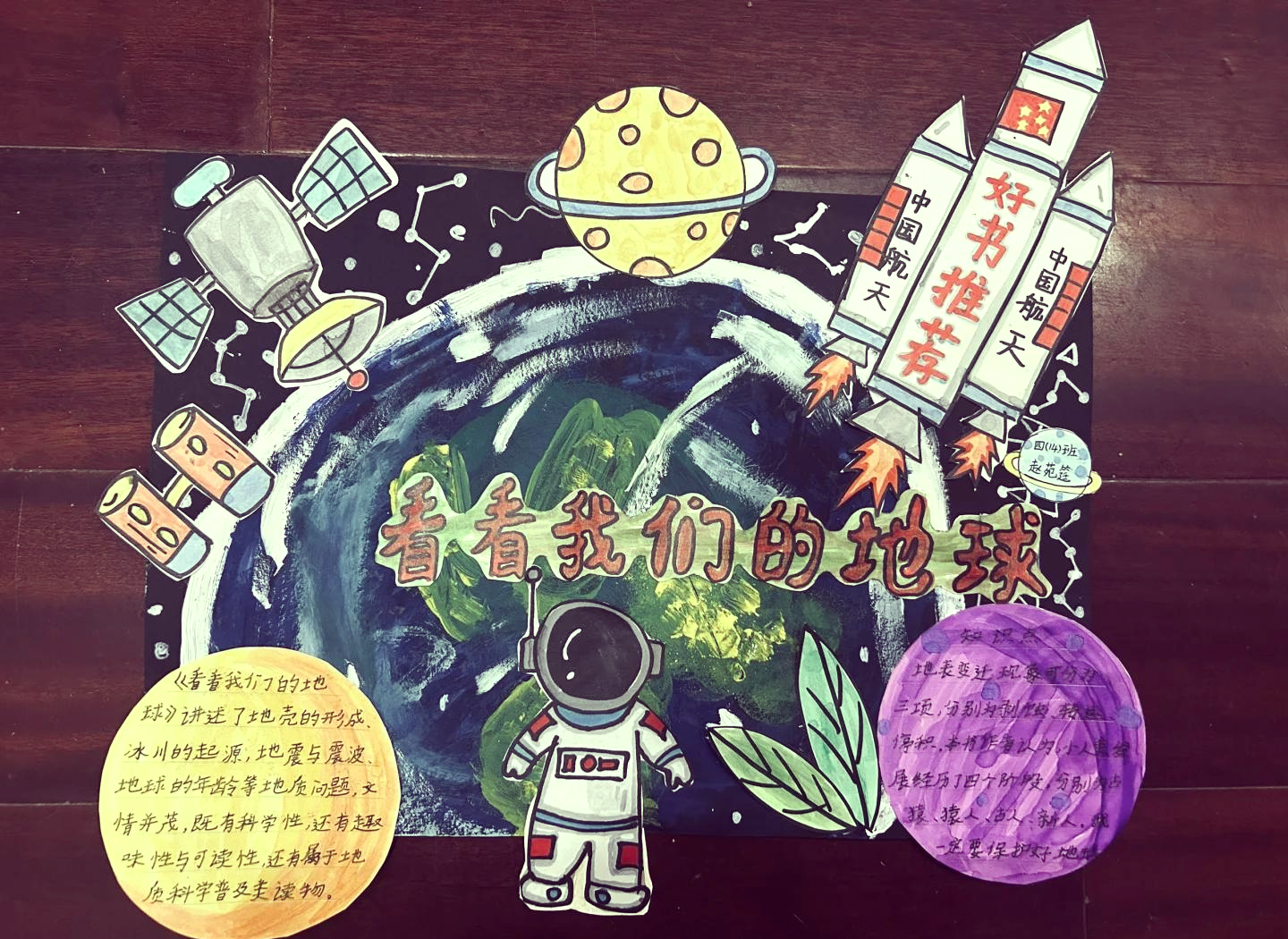地球科学绘画图文并茂,地球科学手抄报模板三年级