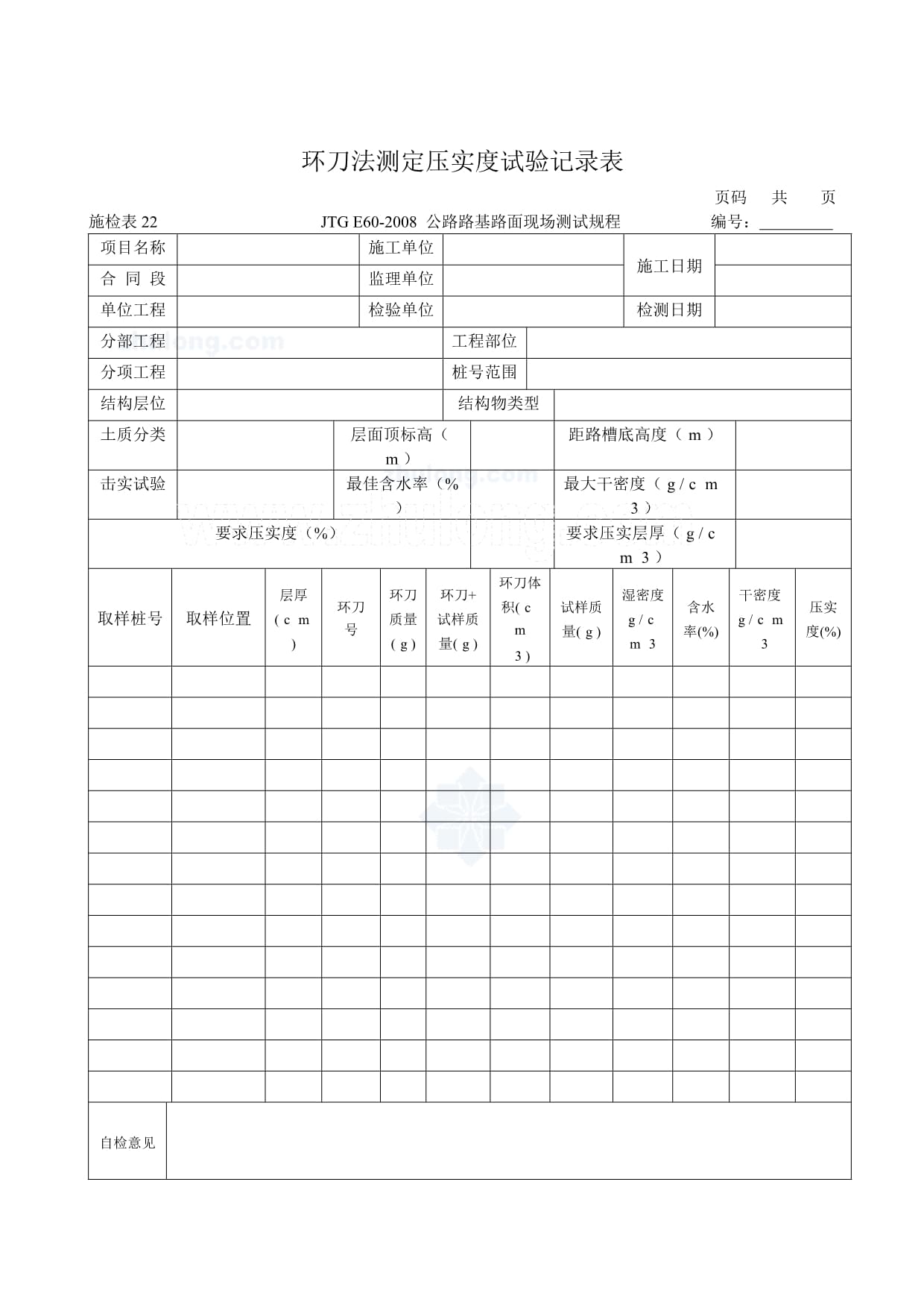 压实度检测频率,房建回填压实度检测频率