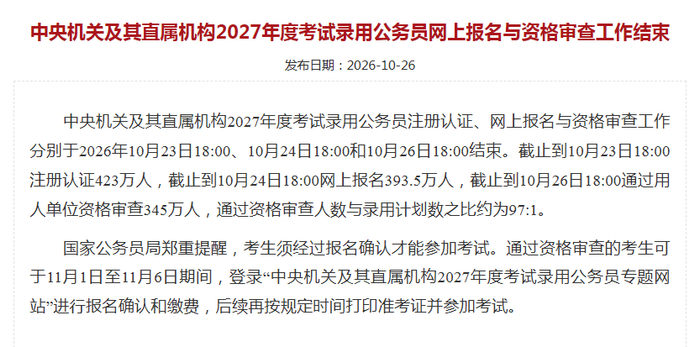 国考报名过审人数历年对比